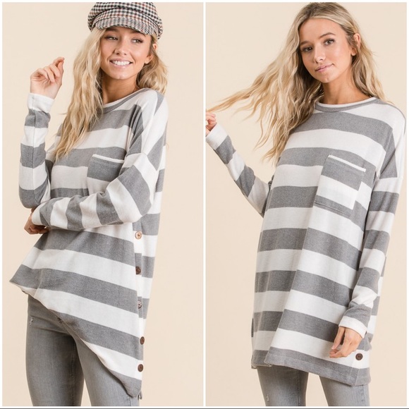 Infinity Raine Tops - ✨LAST ONE✨WARM AND COZY STRIPED SWEATER TUNIC